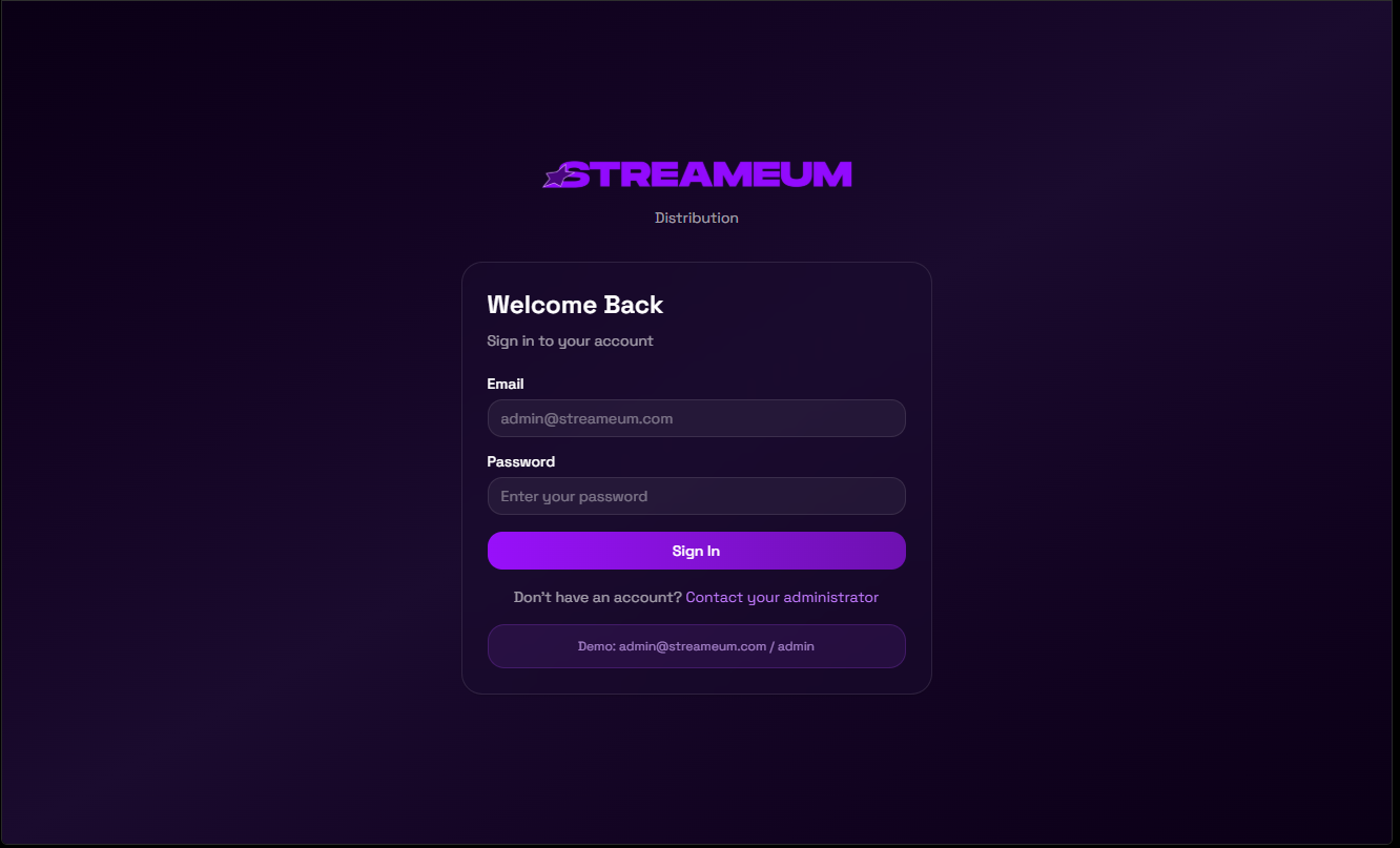 Streameum Dashboard